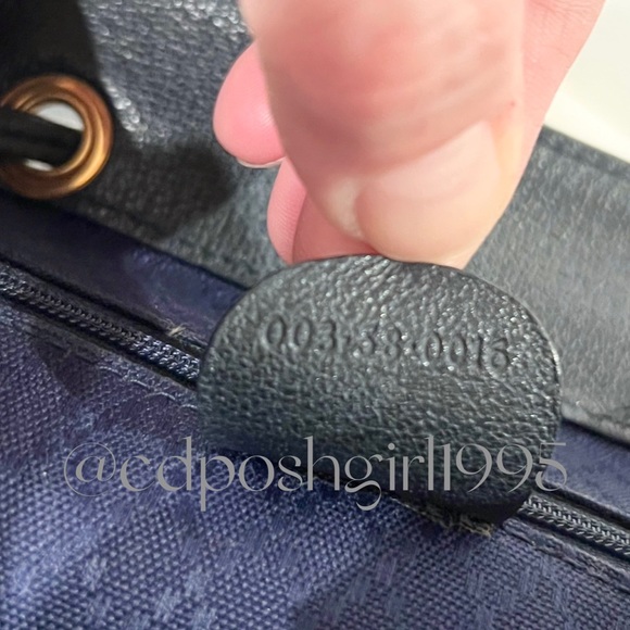 GUCCI by Tom Ford navy blue top Bamboo handle backpack suede Nubuck vintage 90s - Picture 3 of 16